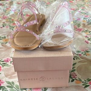 Chinese Laundry Pink Iridescent Studded women’s Sandals